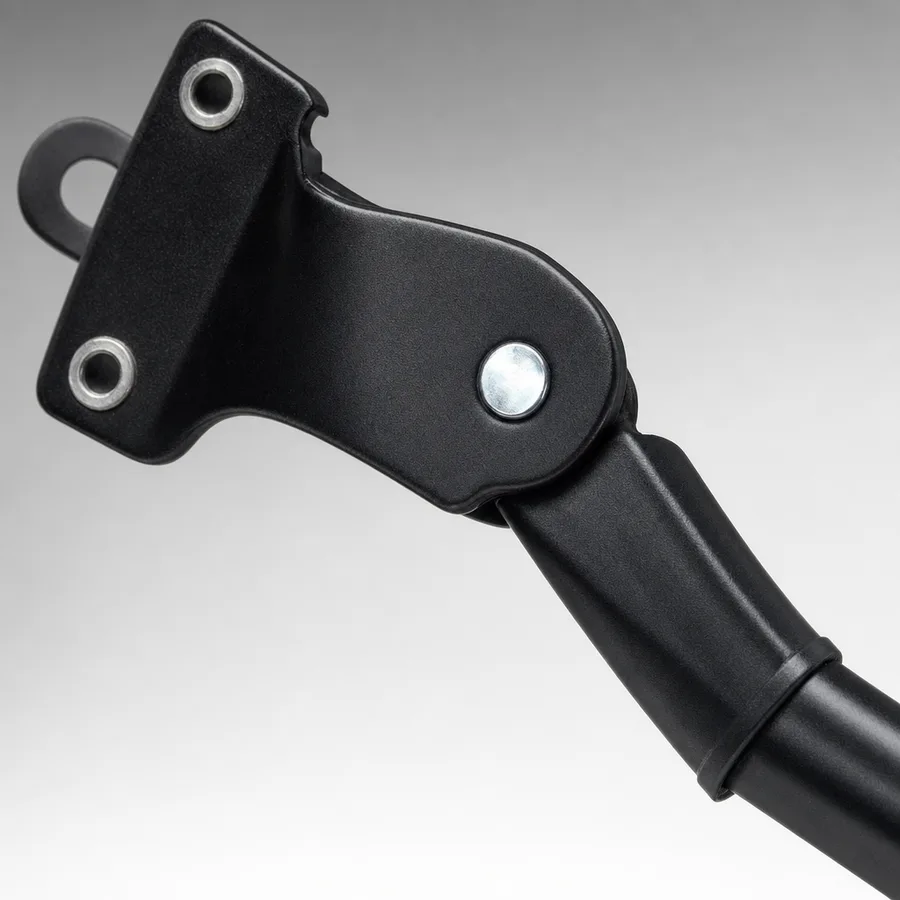 Close-up of the adult kickstand mounting plate and telescoping leg